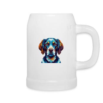 Ariege Pointer Hund Rasse Bunte Karikatur Kawaii - Bierkrug - Weiß - Rechts