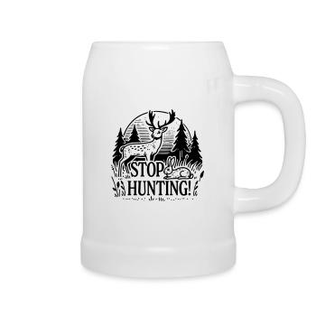 Stop Hunting - Beer Mug - white - Right