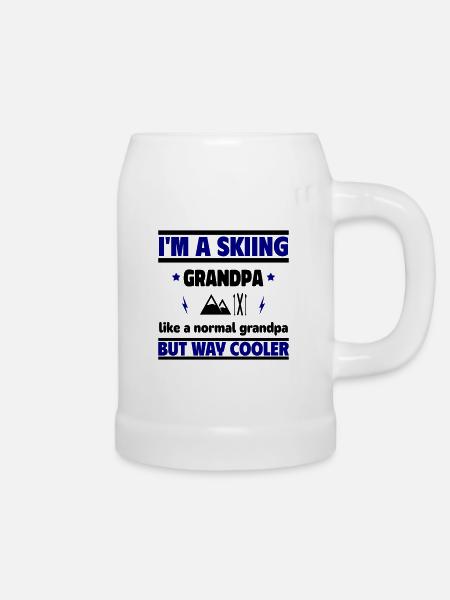 Cooler Skifahrer-Opa - Bierkrug - Weiß