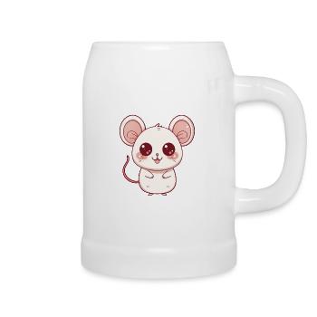 Mouse Gift Child, Chibi Style Mouse - Beer Mug - white - Right