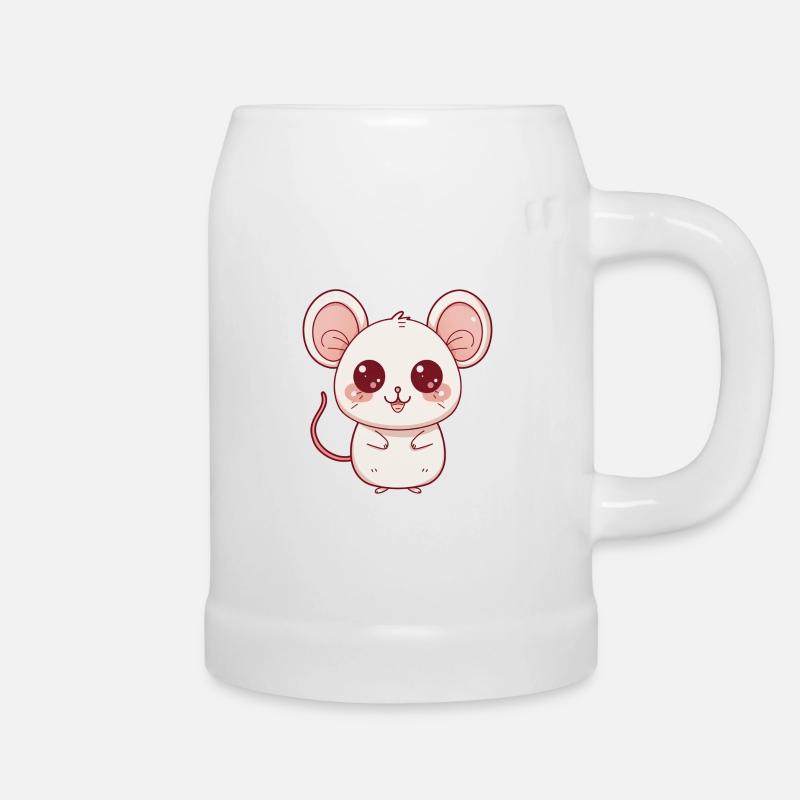 Mouse Gift Child, Chibi Style Mouse - Beer Mug - white