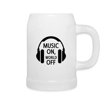 Music On, World Off – Casque minimaliste - Chope en céramique - blanc - Droite
