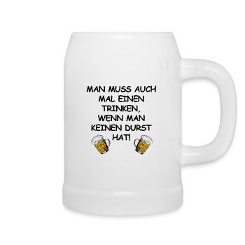 Bier, Durst, Party, feiern, Weihnachten, grillen - Bierkrug - Weiß - Rechts