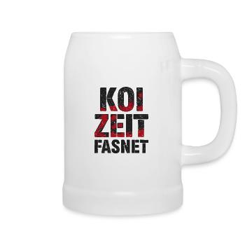 Koi Zeit Fasnet - Karneval Fasching - Bierkrug - Weiß - Rechts