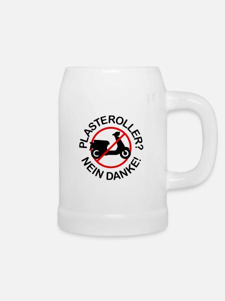 Plasteroller? Nein Danke! (2-farbig) - Bierkrug - Weiß