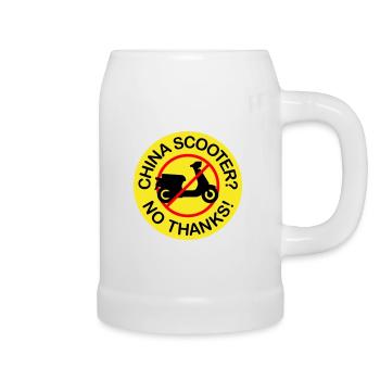 China Scooter? No Thanks! (3-color) - Beer Mug - white - Right