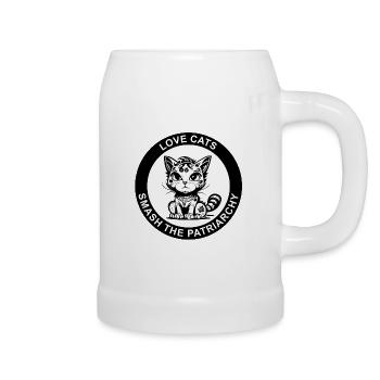 LOVE CATS SMASH THE PATRIARCHY - Beer Mug - white - Right