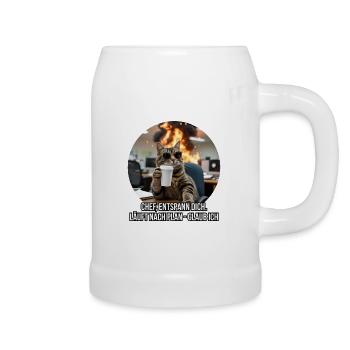 Funny Office Cat Saying Design - Beer Mug - white - Right