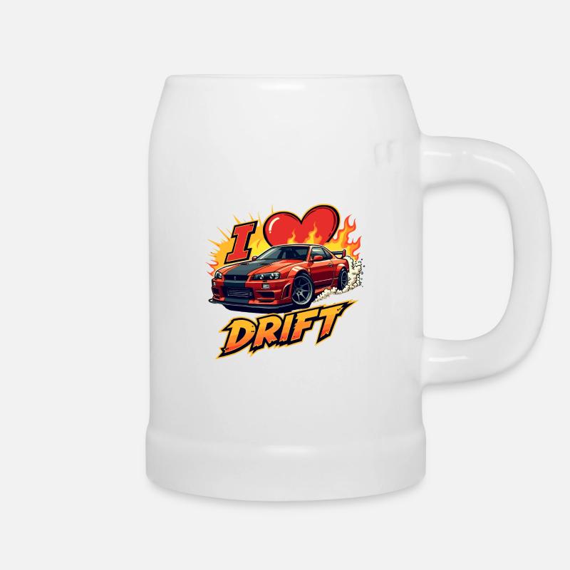 Speedster Drift Auto Illustration - Bierkrug - Weiß