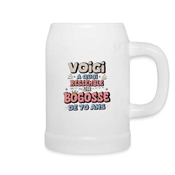 Funny 70th Birthday Humor - Beer Mug - white - Right