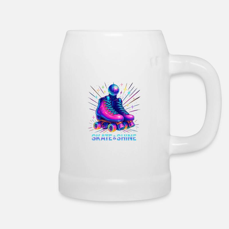 Neon Roller Derby Style - Beer Mug - white