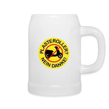 Plasteroller? Nein Danke! (3-farbig) - Bierkrug - Weiß - Rechts