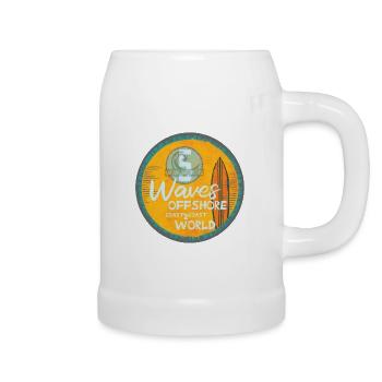 Surf-Wellen Offshore Design - Bierkrug - Weiß - Rechts
