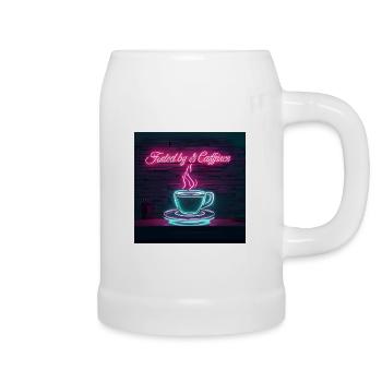 Neon Kaffeegenuss Zitate Design - Bierkrug - Weiß - Rechts