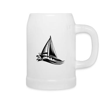 Segelkunst für alle Meer Liebhaber - Bierkrug - Weiß - Rechts