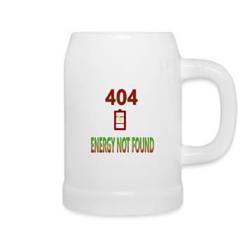 Energy Lack Humor Design - Beer Mug - white - Right