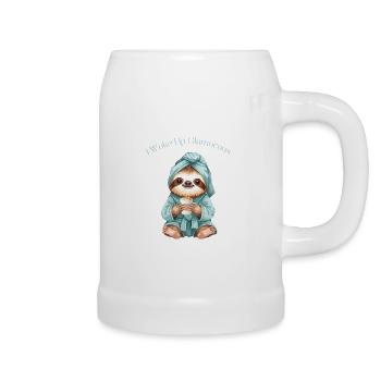 Lazy Glam Sloth – Jeg vågnede glamourøs - Ølkrus - hvid - Højre