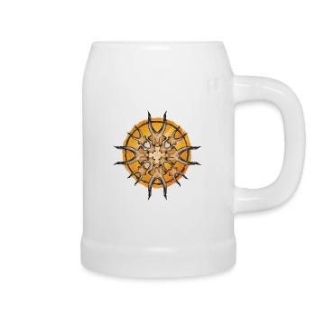 Sun Star Mandala Radial - Beer Mug - white - Right