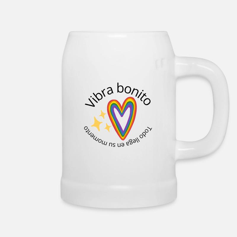 Regnbuehjerte - Ølseidel - hvit