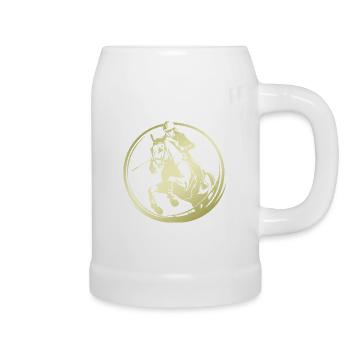 Riding Horse Silhouette - Beer Mug - white - Right