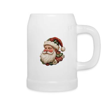 Patchwork-Santa Vintage Flair - Bierkrug - Weiß - Rechts