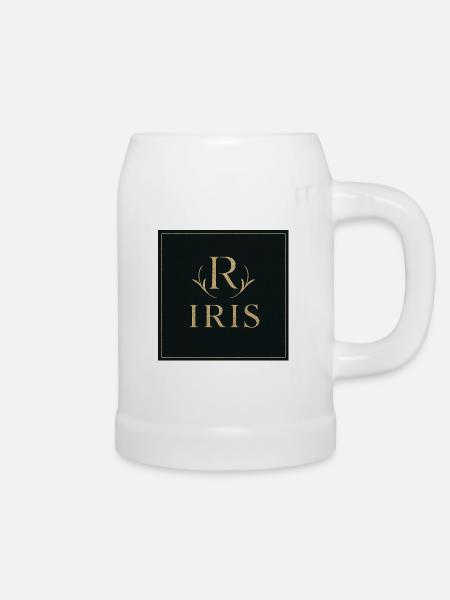 Iris Monogram Gold - Bierkrug - Weiß