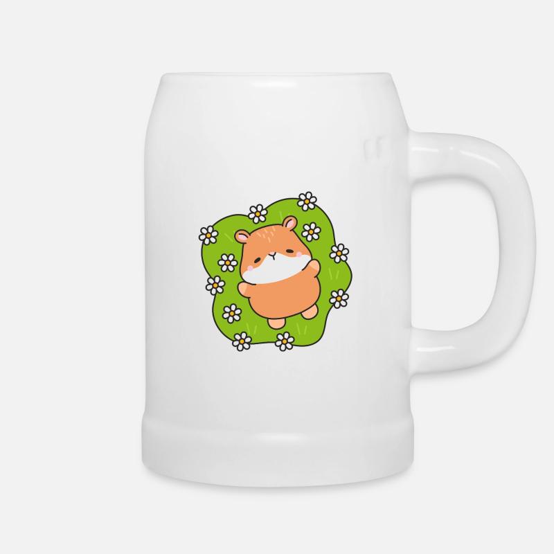 Daisy Field Hamster - Beer Mug - white