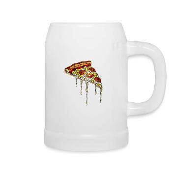 Mosaïque de pizza : conception artistique de vitrail - Chope en céramique - blanc - Droite