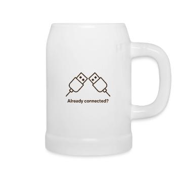 Déjà connecté - Chope en céramique - blanc - Droite