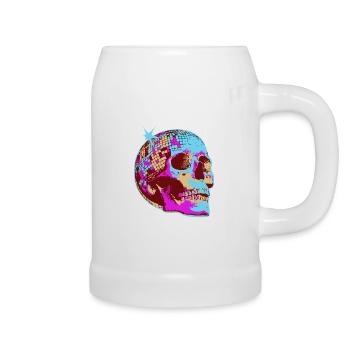 Disco Crâne Mosaïque - Chope en céramique - blanc - Droite