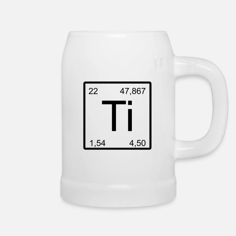 Titanium Elementsymbol Minimal Tile - Bierkrug - Weiß