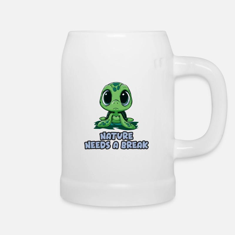 Nature Needs a Break - Turtle - Beer Mug - white