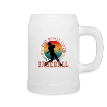 ICH LIEBE BASEBALL EINFACH WIRKLICH SEHR - Bierkrug - Weiß - Rechts