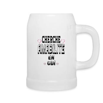 Cherche Amabilité en CDI - Chope en céramique - blanc - Droite