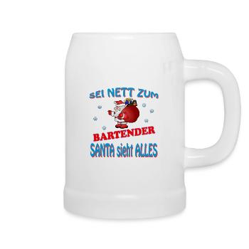 SANTA BARTENDER - Bierkrug - Weiß - Rechts