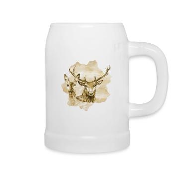 Deer and doe - Beer Mug - white - Right