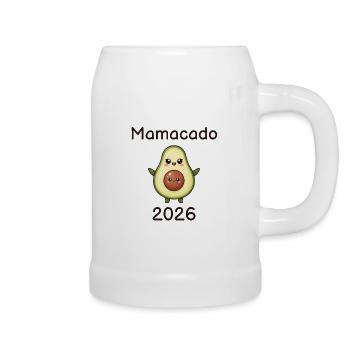 Mamacado 2026 – werdende Mama Avocado - Bierkrug - Weiß - Rechts