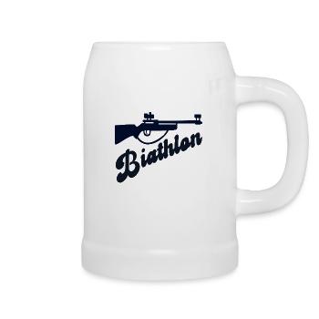 Winter Sport Biathlon - Bierkrug - Weiß - Rechts