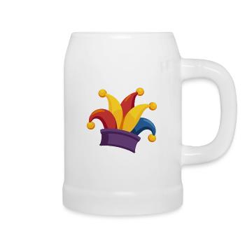 Classique bonnet de fou pour le carnaval et le carnaval - Chope en céramique - blanc - Droite