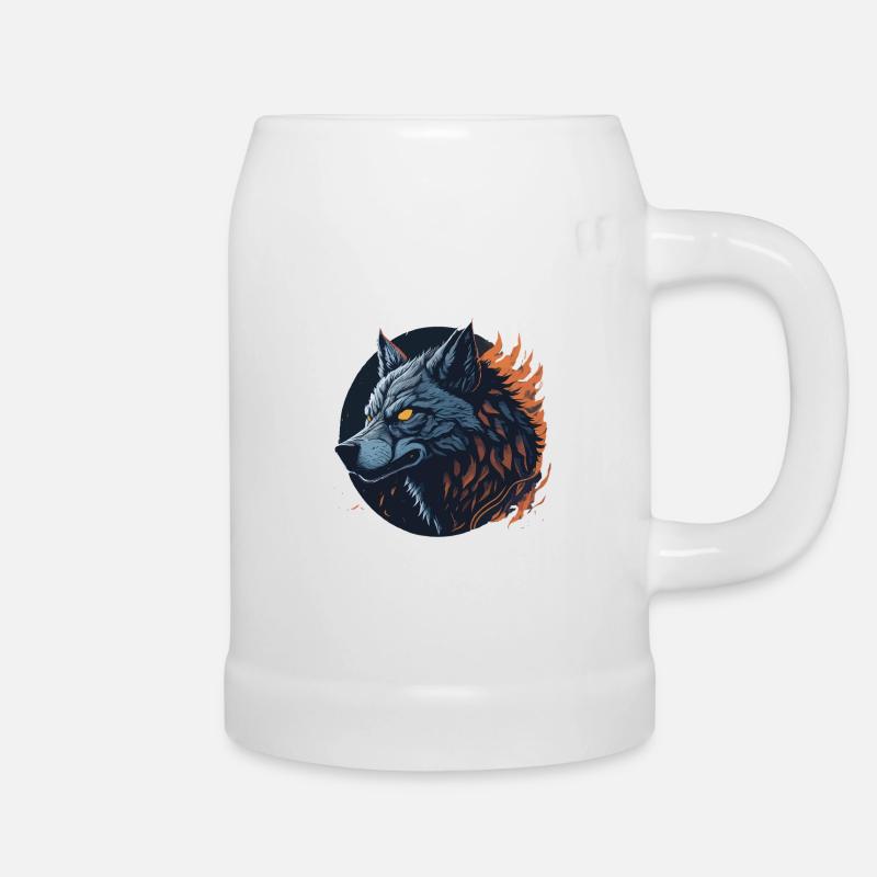 Night Wolf - Bierkrug - Weiß