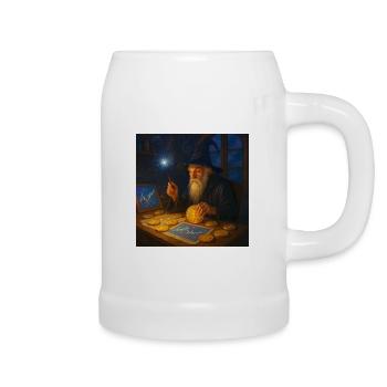 Crypto Wizard of Market Charts Wandalu Vuhs - Beer Mug - white - Right