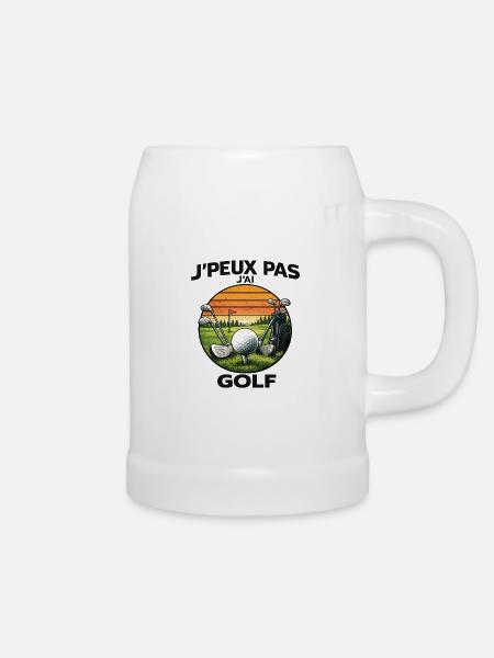 Golf Sunset Retro – Ich kann nicht - Bierkrug - Weiß