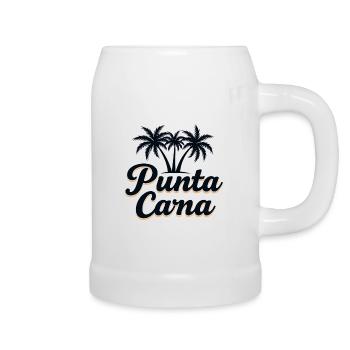 Vacances caribéennes à Punta Cana avec palmiers - Chope en céramique - blanc - Droite