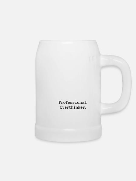 Professional OVERTHINKER Minimalist - Bierkrug - Weiß