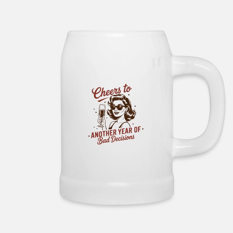 Cheers to more wrong decisions - Beer Mug - white