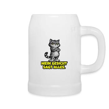 Mon visage en dit long. – Chef Chat (Grumpy) - Chope en céramique - blanc - Droite