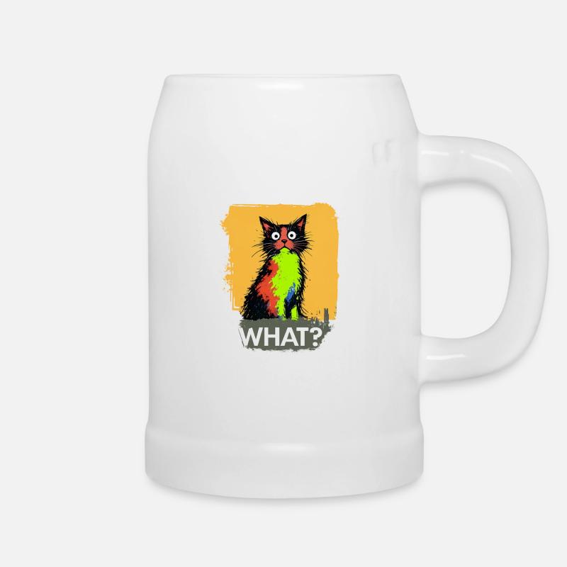 What Katze Farbexplosion - Bierkrug - Weiß