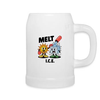 Dessin animé sur la fonte de la glace et le changement climatique - Chope en céramique - blanc - Droite