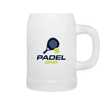 Padel-Papa lustiges Padel-Geschenkhemd - Bierkrug - Weiß - Rechts