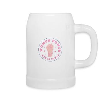 WOMEN POWER – FIST OF UNITY! ♀ GIRLS SISTERS  - Bierkrug - Weiß - Rechts